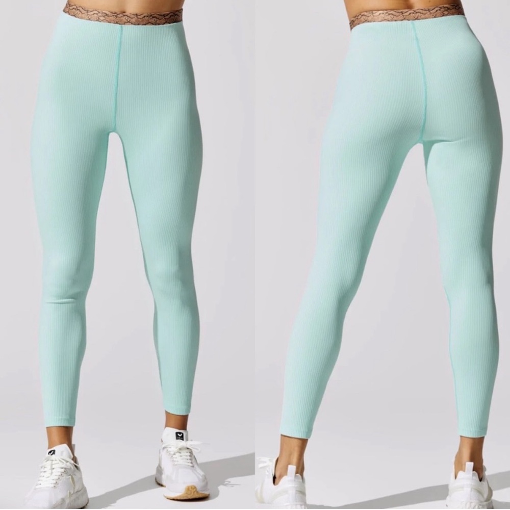 Carbon38 leggings Icy Blue Snake print ribbed